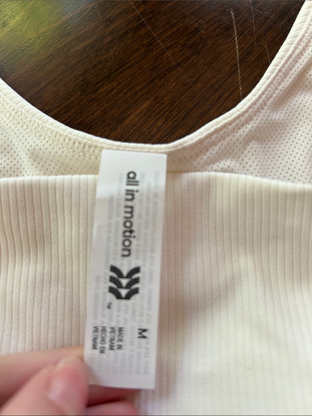All In Motion Cream Ribbed Crop Tank - Picture 2 of 4